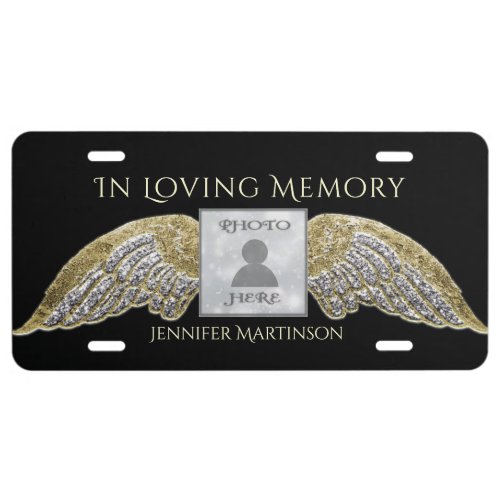 Custom Photo Memorial In Loving Memory  License Plate