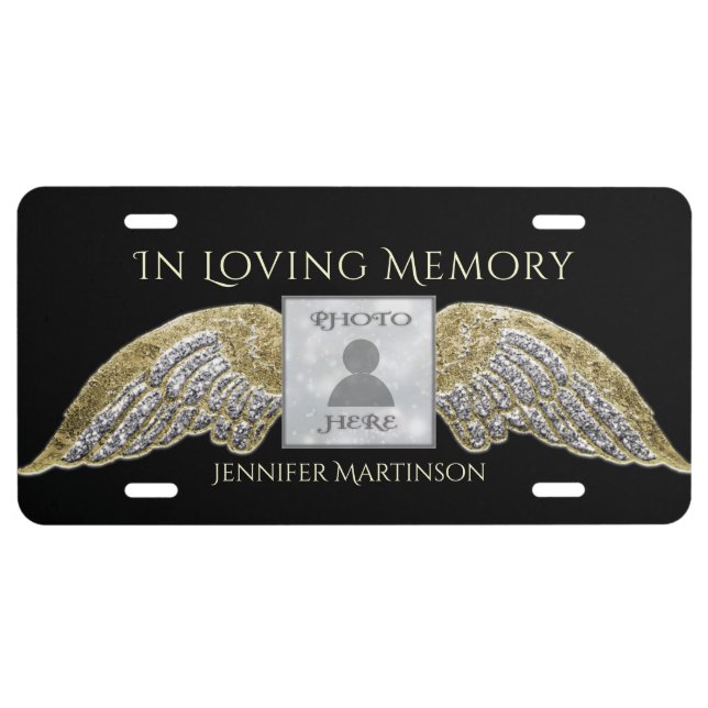 Custom Photo Memorial In Loving Memory  License Plate (Front)