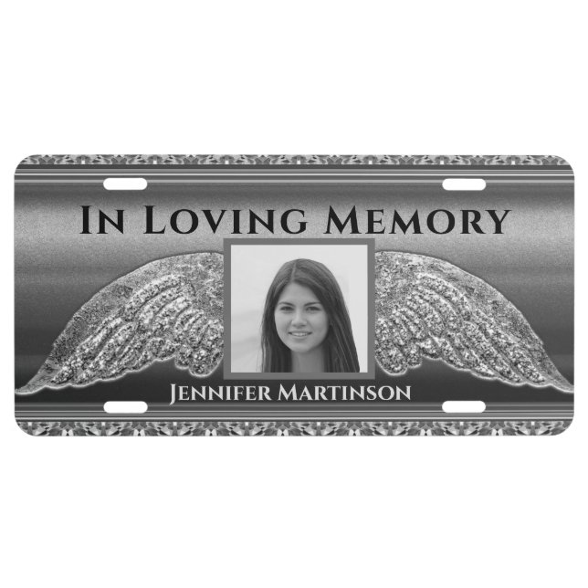 Custom Photo Memorial In Loving Memory License  Plate (Front)