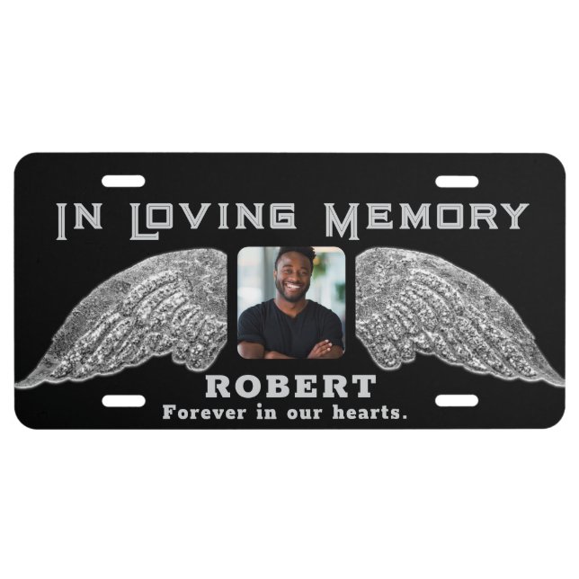 Custom Photo Memorial In Loving Memory  License Plate (Front)