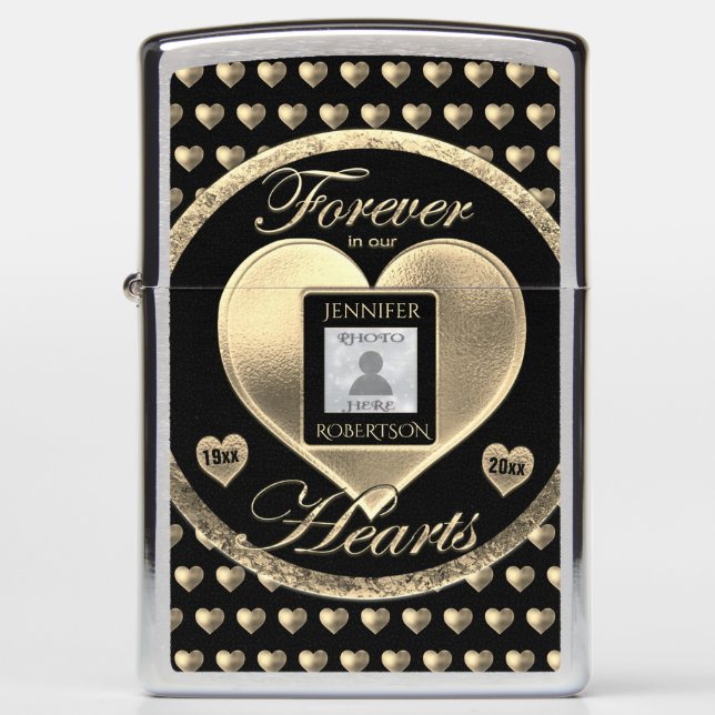 Custom Photo Memorial in Loving Memory  Playing Ca Zippo Lighter (Front)