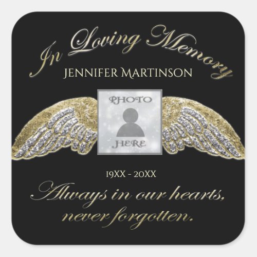 Custom Photo Memorial In Loving Memory Square Sticker