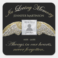 Custom Photo Memorial In Loving Memory Square Sticker