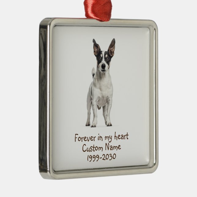 Custom Photo Memorial Keepsake  Dog Metal Ornament (Right)
