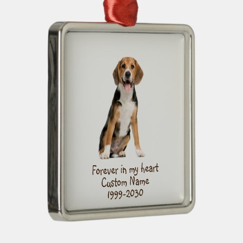 Custom Photo Memorial Keepsake  Dog Metal Ornament