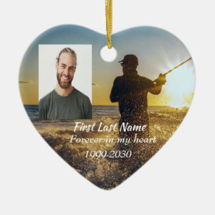 Custom Photo Memorial Keepsake Forever in my Heart Ceramic Ornament