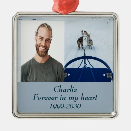 Custom Photo Memorial Keepsake Forever in my Heart Metal Ornament