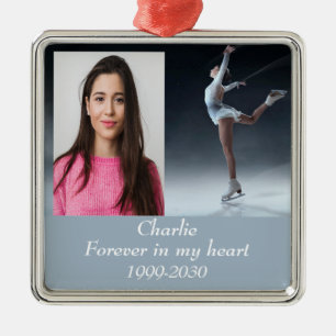 Custom Photo Memorial Keepsake Forever in my Heart Metal Ornament