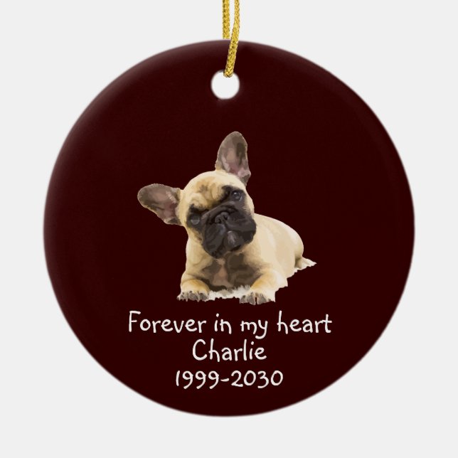 Custom Photo Memorial Keepsake Pet Dog Ceramic Orn Ceramic Ornament (Front)