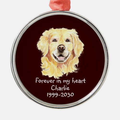 Custom Photo Memorial Keepsake Pet Dog Ceramic Orn Metal Ornament