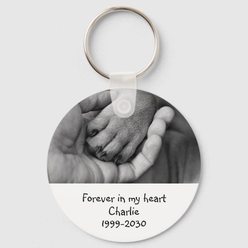 Custom Photo Memorial Keepsake Pet Dog  Keychain