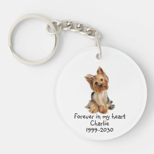 Custom Photo Memorial Keepsake Pet Dog  Keychain