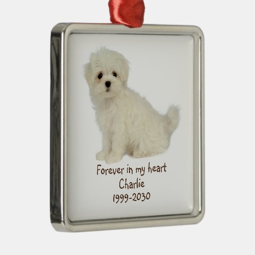 Custom Photo Memorial Keepsake Pet Dog   Metal Orn Metal Ornament