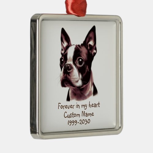 Custom Photo Memorial Keepsake Pet Dog   Metal Ornament