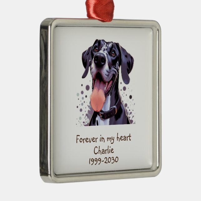 Custom Photo Memorial Keepsake Pet Dog   Metal Ornament (Right)