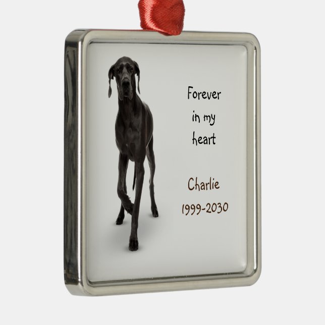 Custom Photo Memorial Keepsake Pet Dog    Metal Ornament (Right)