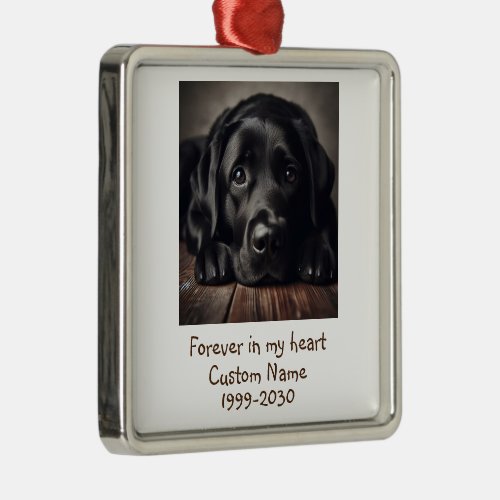 Custom Photo Memorial Keepsake Pet Dog   Metal Ornament