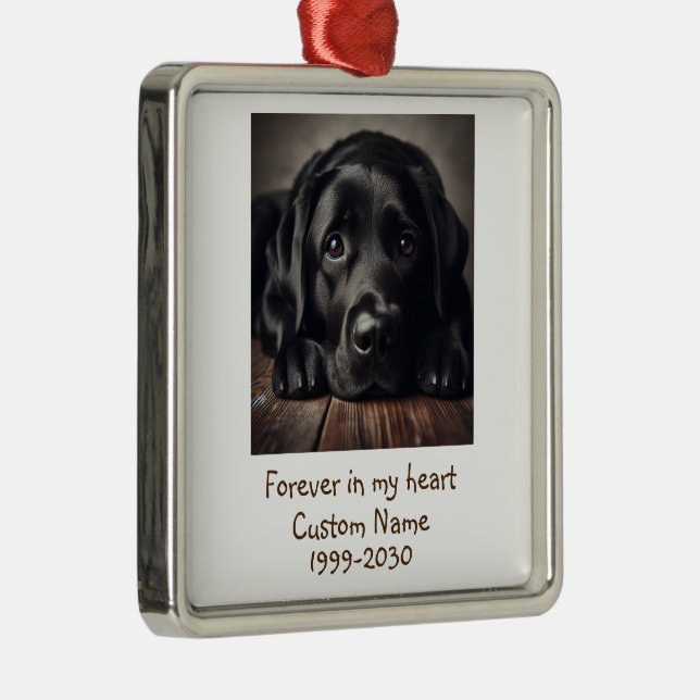 Custom Photo Memorial Keepsake Pet Dog   Metal Ornament (Right)