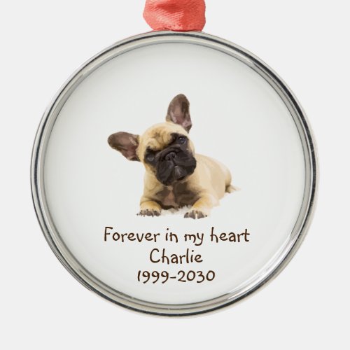 Custom Photo Memorial Keepsake Pet Dog  Metal Ornament