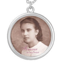 Custom Photo Memorial Keepsake Silver Plated Necklace Custom Photo Memorial Keepsake Silver Plated Necklace