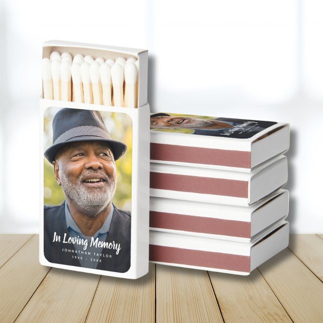 Custom Photo Memorial Keepsake Tribute Funeral Matchboxes (Photo Memorial Matchbox Labels)