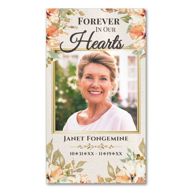 Custom Photo Memorial Magnet Funeral Favor Set (Front Vertical)