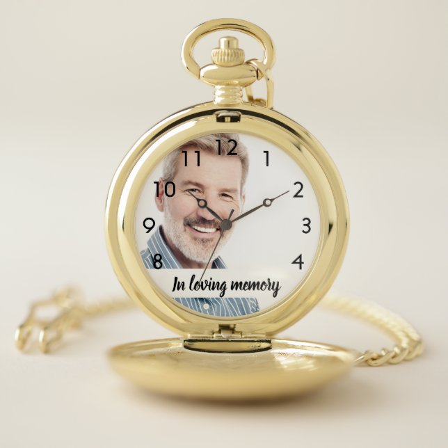 Custom photo memorial male pocket watch (Inside)