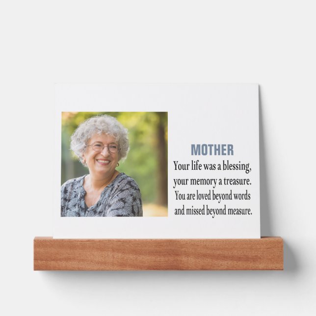 Custom Photo Memorial Mother Picture Ledge (Front)