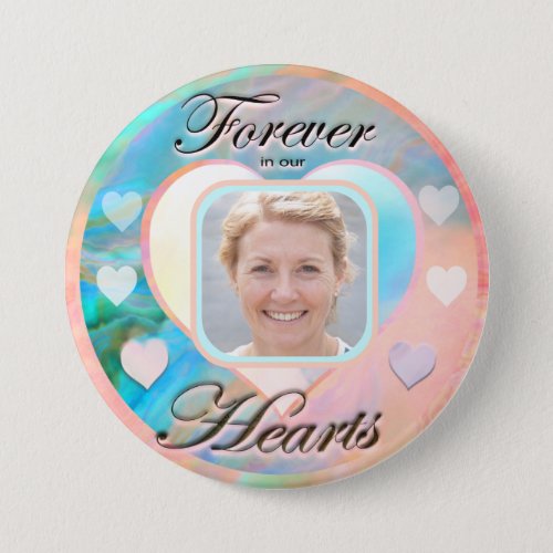 Custom Photo Memorial Oyster Pearl Colors Button