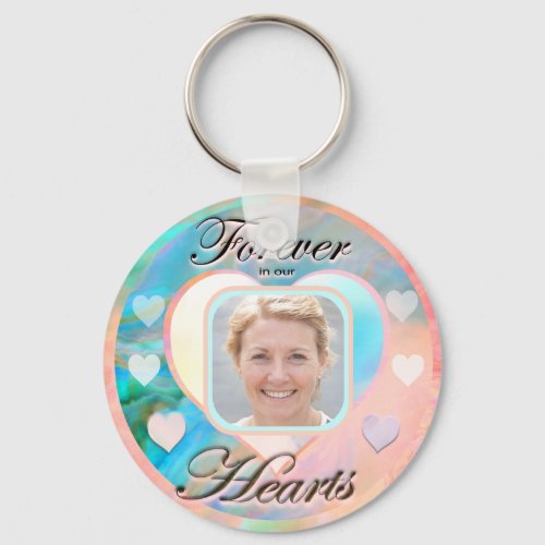 Custom Photo Memorial Oyster Pearl Colors  Keychain