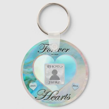 Custom Photo Memorial Oyster Pearl Colors Keychain by MemorialGiftShop at Zazzle