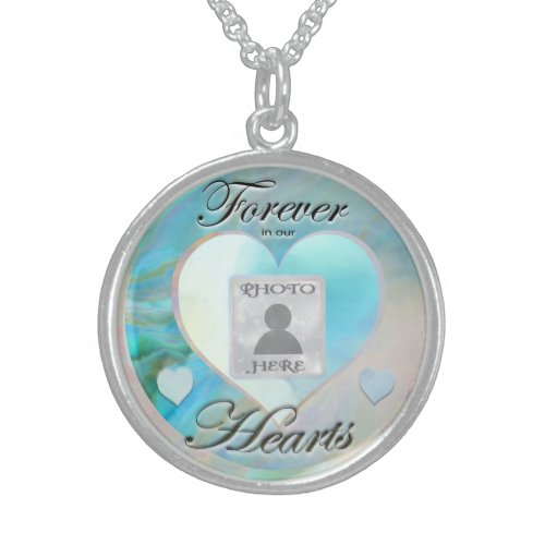 Custom Photo Memorial Oyster Pearl Colors  Sterling Silver Necklace