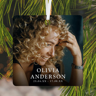 Custom Photo Memorial Tribute Christmas Metal Ornament