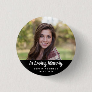 Custom Photo Memorial Tribute Funeral Button