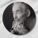 Custom Photo Memorial Tribute Funeral Button<br><div class="desc">A personalized father memorial button with name and space for a photo.</div>