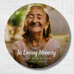 Custom Photo Memorial Tribute Funeral Death Button