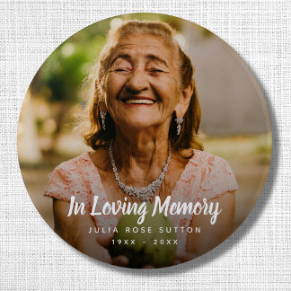 Custom Photo Memorial Tribute Funeral Death Button