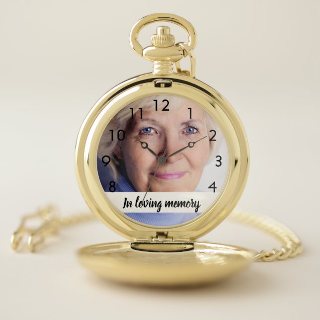 Custom photo memorial woman wife pocket watch (Inside)