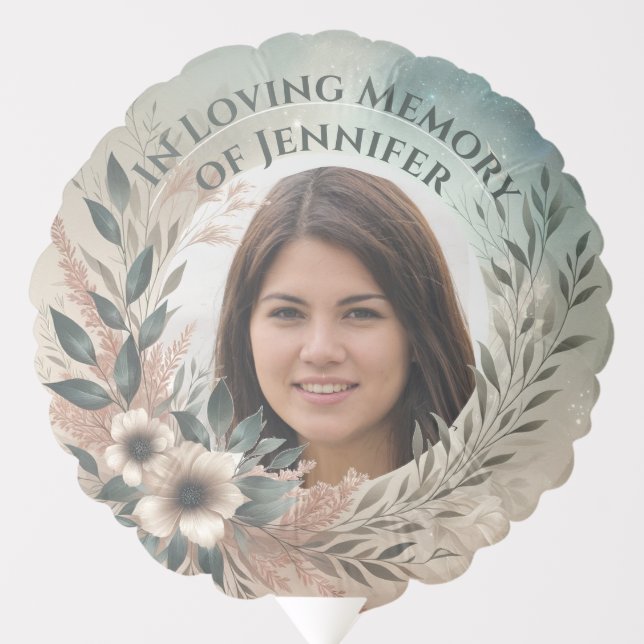 Custom Photo Memorial Wreath Balloon (Front)