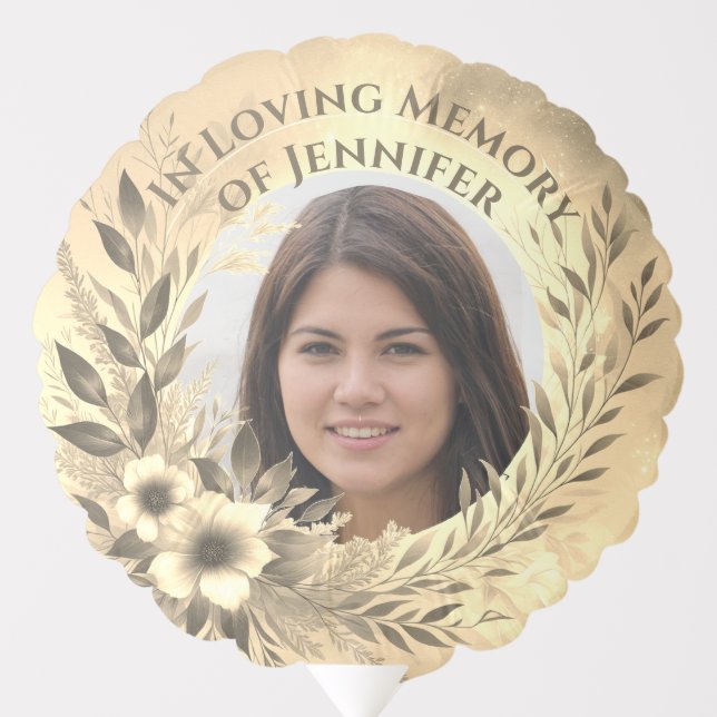 Custom Photo Memorial Wreath Balloon (Front)