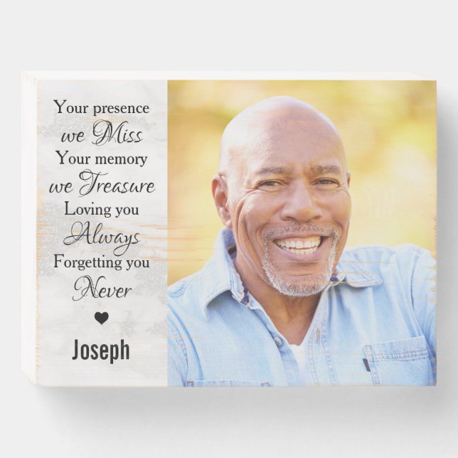 Custom Photo Memorials Keepsake Wooden Box Sign (Front Horizontal)