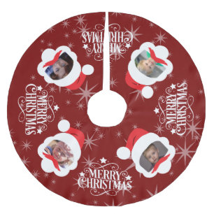 Custom Photo Merry Christmas Brushed Polyester Tree Skirt