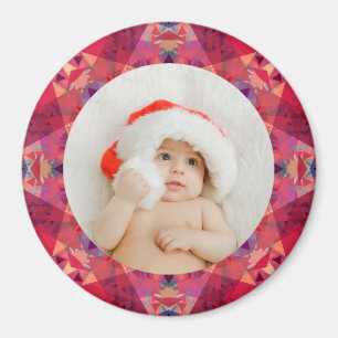 Custom Photo Merry Christmas Modern Colorful Magnet