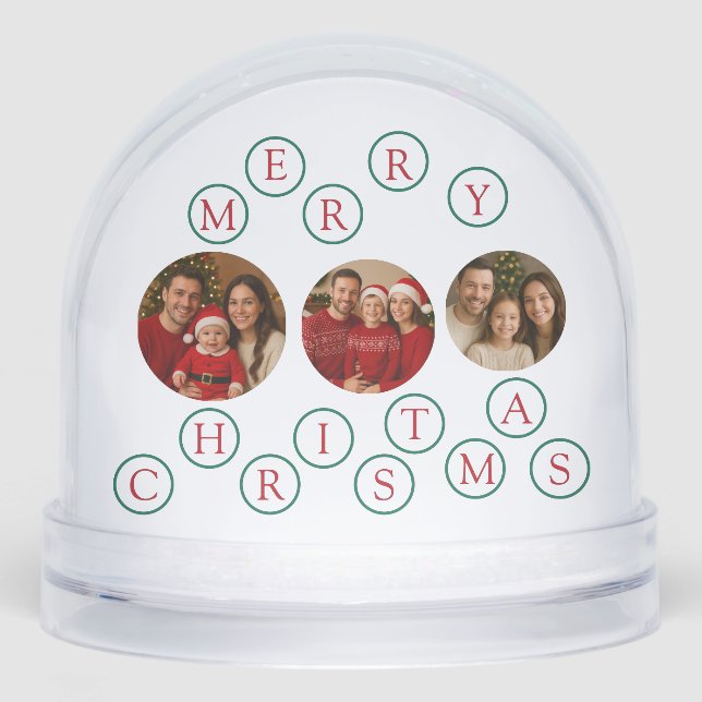 Custom Photo Merry Christmas Snow Globe (Front)