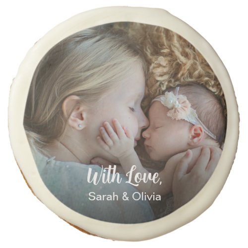 Custom Photo Message Names With Love Sugar Cookie