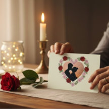 Custom Photo & Message Rose Heart Postcard