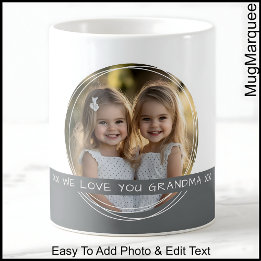 Custom Photo & Message White & Gray C19 Memory Coffee Mug