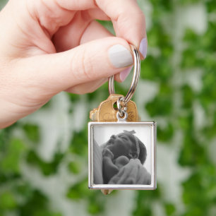 Custom Photo Metal Square Charm Keychain