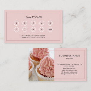 Custom Photo Minimal Pink Bakery Loyalty Card