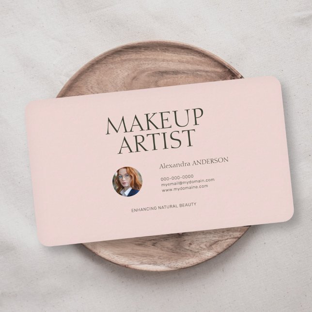 Custom Photo - Minimalist Pink Business Card (Custom Photo - Minimalist Pink Business Card)